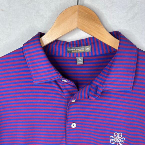 Peter Millar Summer Comfort performance golf polo in striped print men's size XL - Picture 3 of 8